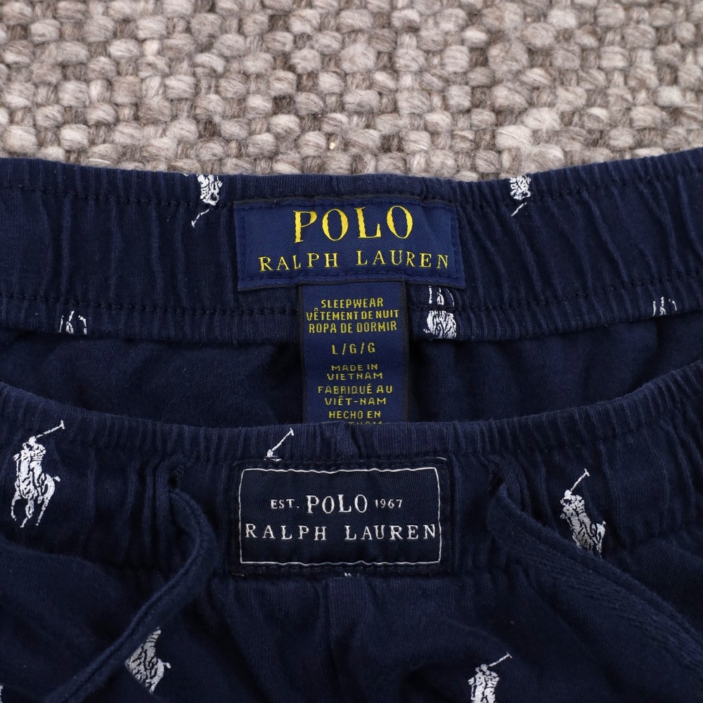 Polo Ralph Lauren Pajama Pants Mens L Navy Fair All-over Pony Logo Drawstring